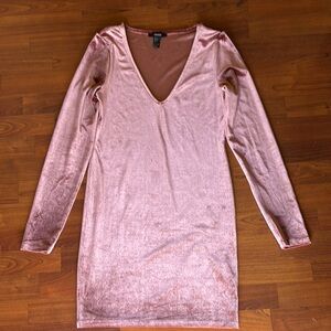 Elegant Pink Velvet Dress